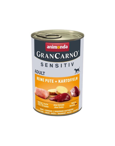 ANIMONDA Grancarno Sensitive tītars ar kartupeļiem 12x400 g