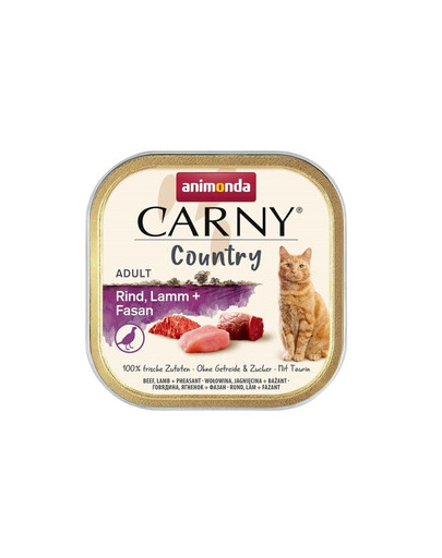 ANIMONDA Carny Country Adult Beef&Lamb&Pheasant 100 g liellopu gaļa, jēra gaļa un fazāns pieaugušiem kaķiem