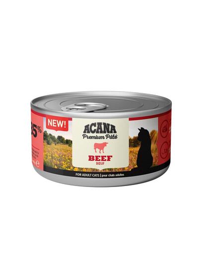 ACANA Premium Pate Liellopu gaļas pastēte kaķiem 8 x 85 g