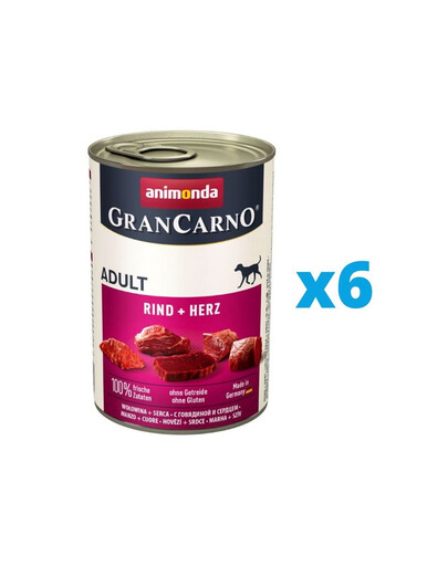 GranCarno liellopu gaļas un sirsniņu komplekts 6 x 400 g