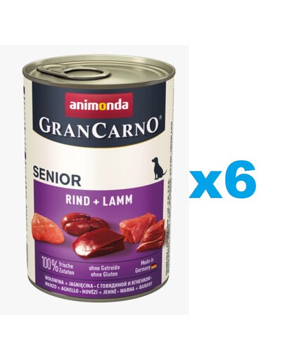 ANIMONDA GranCarno Senior komplekts ar jēra un teļa gaļu, 6 x 800 g