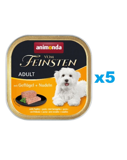 ANIMONDA Vom Feinsten komplekts ar mājputnu gaļu un makaroniem, 5 x 150 g
