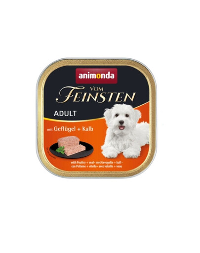 ANIMONDA Vom feinsten pastēte suņiem klasiskā mājputnu gaļa + teļa gaļa 150 g