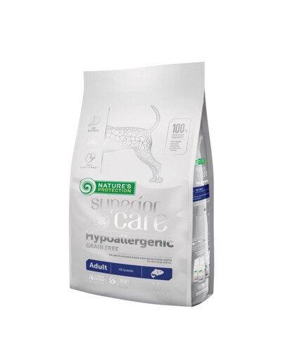 NATURES PROTECTION SUPERIOR CARE Hypoallergenic Grain Free Salmon Adult All Breeds 1,5 kg ar lasi jutīgiem suņiem