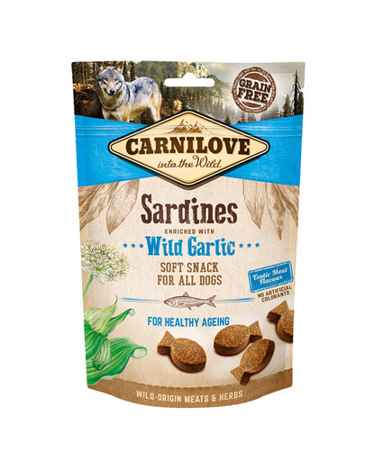 CARNILOVE Semi moist snacks kārumi ar sardīnēm un savvaļas ķiplokiem 200 g