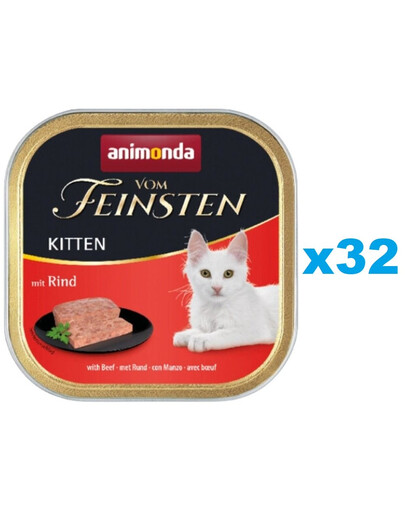 ANIMONDA Vom Feinsten Kitten ar liellopu gaļu 32x100 g