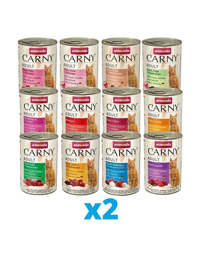 ANIMONDA Carny 12 garšu mix 24 x 400 g