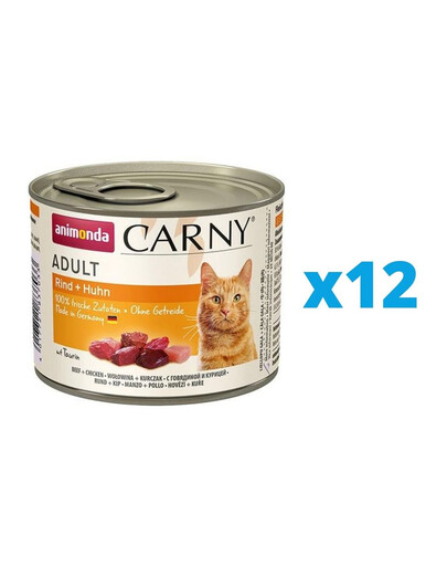 ANIMONDA Carny rinkinys Jautiena ir vištiena12 x 200 g
