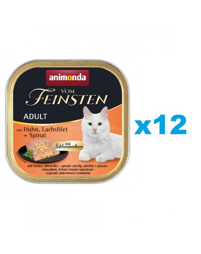 ANIMONDA Vom Feinsten Pate vistas gaļa, lasis un spināti 12x100g