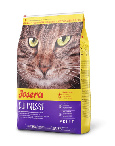 JOSERA Cat Culinesse 10 kg kaķu barība ar lasi + Multipack pastētes 6x85 g kaķu pastētes garšu maisījums BEZ MAKSAS