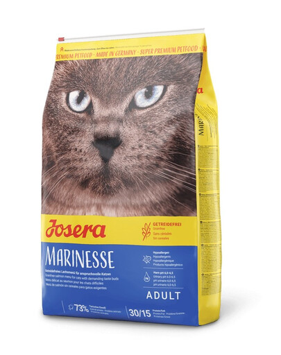 JOSERA Cat Marinesse hipoalerģiska barība kaķiem 10 kg + Multipack pastēte 6x85 g pastēšu garšu maisījums kaķiem BEZMAKSAS