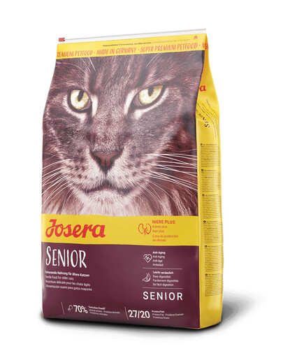 JOSERA Cat Carismo Senior 10 kg sausā barība vecākiem kaķiem + Multipack pastētes 6x85 g kaķu pastētes garšu maisījums BEZ MAKSAS