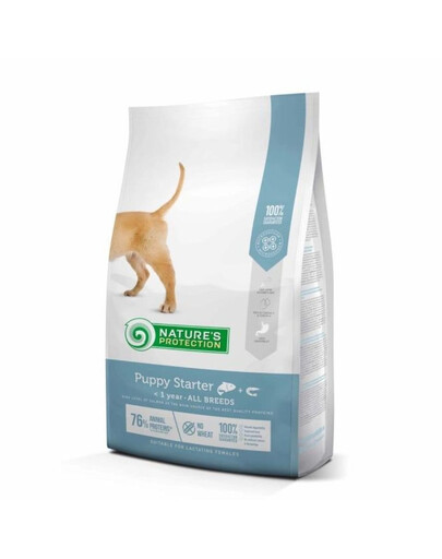 NATURES PROTECTION Puppy Starter Salmon with Krill All Breed Dog 2 kg ar lasi un krilu kucēniem