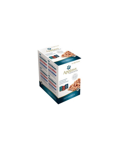 APPLAWS Cat Pouch Multipack 4 x 12 x 70 g Fish Selection kaķu mitrā barība ar zivīm