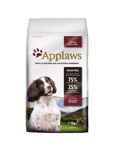 APPLAWS Small & Medium Breed 15 kg Lamb sausā barība pieaugušiem mazo un vidējo šķirņu suņiem, jēra gaļa