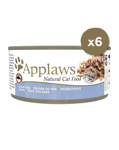 APPLAWS Cat Tin 6 x 70 g mitrā barība kaķiem ar okeāna zivīm