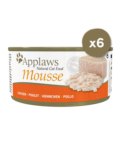 APPLAWS Cat Mousse Tin 6 x 70 g Chicken mitrā kaķu barība ar vistas gaļu