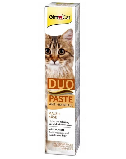 GIMCAT Duo Paste Anti-Hairball Malt&Cheese 50 g pasta odkłaczająca dla kotów