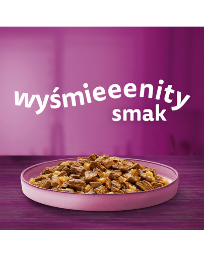 WHISKAS Junior paciņa 48x85g Drobiowe Frykasy kaķu barība želejā ar: vistas gaļu, tītara gaļu, mājputnu gaļu, pīles gaļu