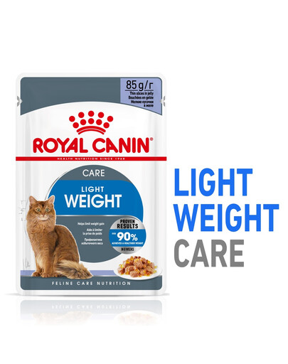ROYAL CANIN light weight care jelly 48x85g mitrā barība pieaugušiem kaķiem ar lieko svaru