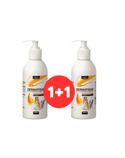 VET-AGRO Dermatisan šampūns pret seboreju ar biosulfuru 250 ml + 1 šampūns BEZ MAKSAS