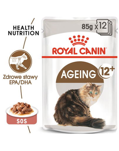 ROYAL CANIN Ageing +12 48x85 g mitrā barība mērcē pieaugušiem kaķiem