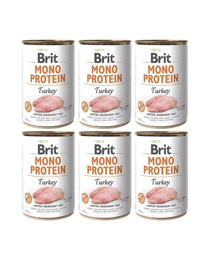 BRIT Mono Protein Turkey 6x400 g monoproteīnu tītaru barība