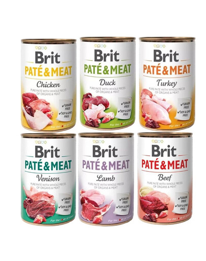 BRIT Pate&Meat Mix smaków 6x400 g pasztet dla psów