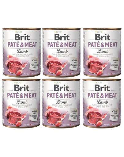 BRIT Pate&Meat lamb 6x800 gpastēte suņiem ar jēra gaļu