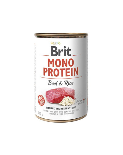 BRIT Mono Protein Beef & Rice 400 g monoproteīnu pārtika liellopu gaļa un rīsi