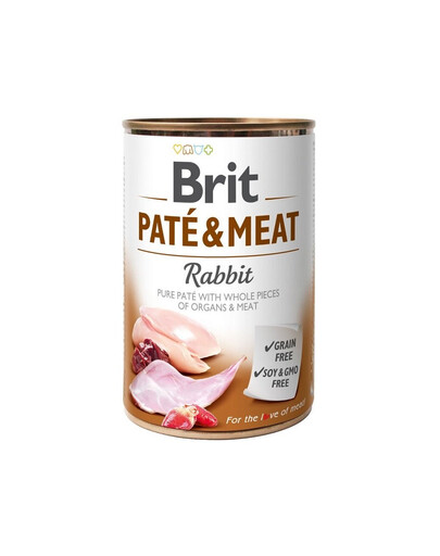 BRIT Pate&Meat rabbit 400 g trušu pastēte suņiem