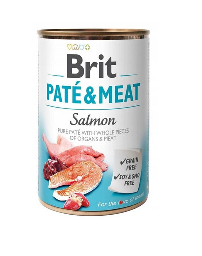 BRIT Pate&Meat salmon 400 g laša pastēte suņiem
