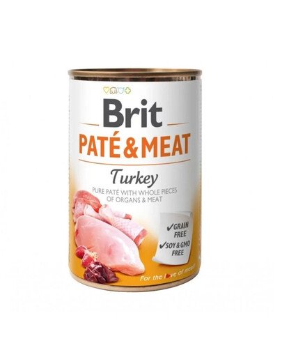 BRIT Pate&Meat turkey 400 g tītara pastēte suņiem