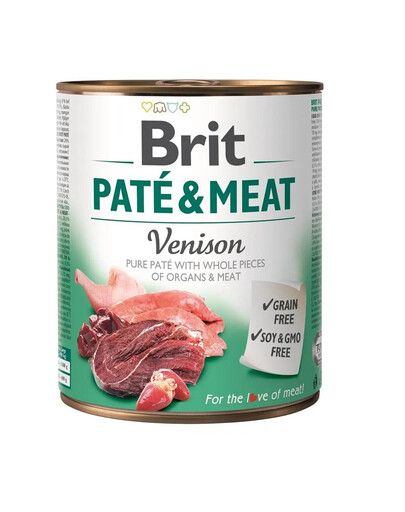 BRIT Pate&Meat venison 800 gpastēte ar brieža gaļu suņiem