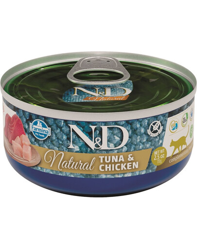 FARMINA N&D Cat Natural Tuna & Chicken 80 g mokra karma dla kota