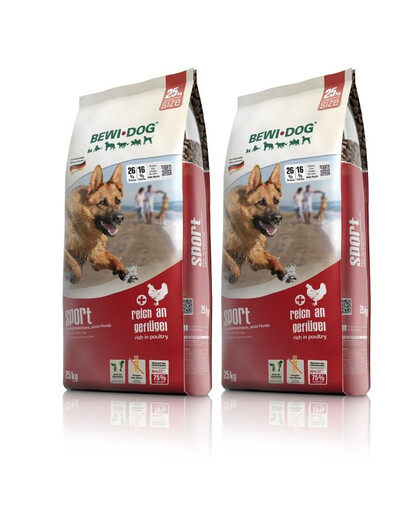 BEWI DOG Sport 2 x 12,5 kg aktīviem suņiem