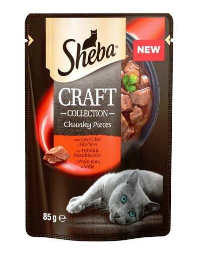 SHEBA Craft Collection Pilnas maistas su jautiena padaže 85 g