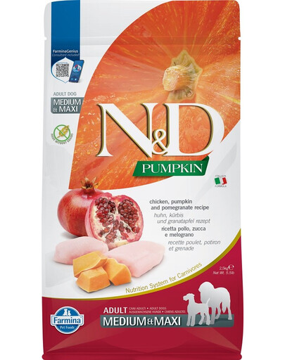 N&D Pumpkin Chicken & Pomegranate Adult Medium & Maxi 2,5 kg