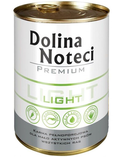DOLINA NOTECI Premium light barība mazāk aktīviem suņiem 24x400 g