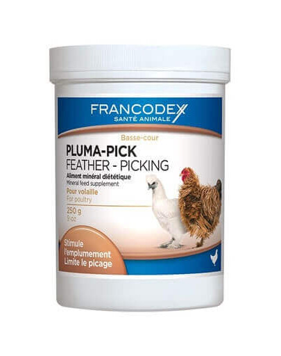 Francodex Pluma-Pick barības piedeva mājputniem spalvu stāvokļa uzlabošanai 250 g