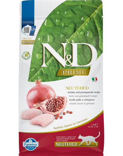 N&D Cat Chicken & Pomegranate Neutered 1,5 kg