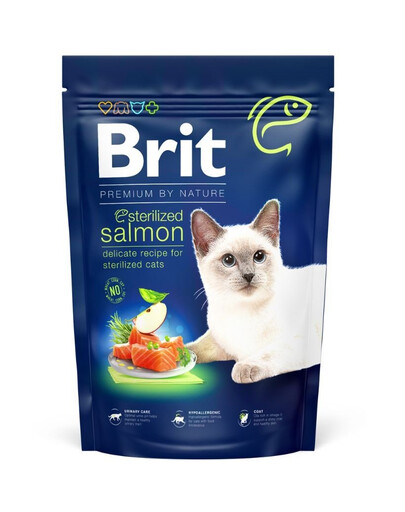 BRIT Cat Premium by Nature Sterilised salmon sterilizētiem kaķiem ar lasi 300 g