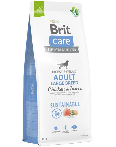 BRIT Care Dog Ilgtspējīga barība pieaugušajiem lielajām šķirnēm ar vistu un kukaiņiem 12 kg