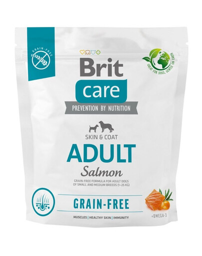BRIT Care Sausā barība pieaugušajiem bez graudaugiem ar lasi 1 kg