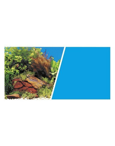 HAGEN Divpusējs akvārija fons Augi un akmeņi Zils 30cmx7,5m