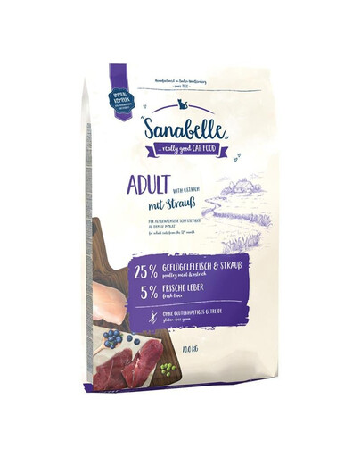 BOSCH Sanabelle Adult ar strausa gaļu 10 kg