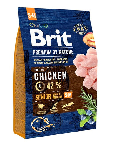 BRIT Premium By Nature Senior Small Medium S+M Chicken   3 kg