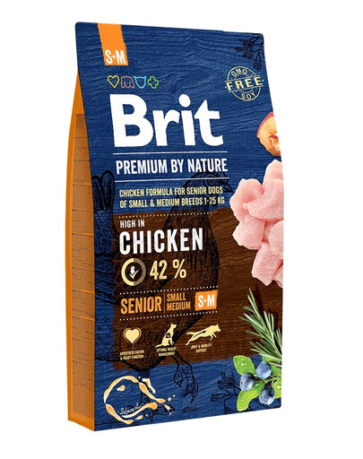 BRIT Premium By Nature Senior Small Medium S+M Chicken  8 kg