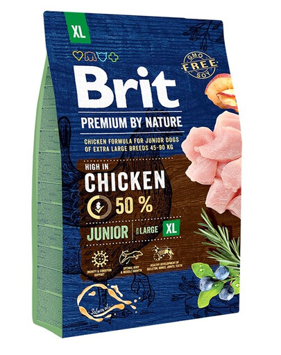 BRIT Premium By Nature Junior Extra Large XL Chicken 3 kg