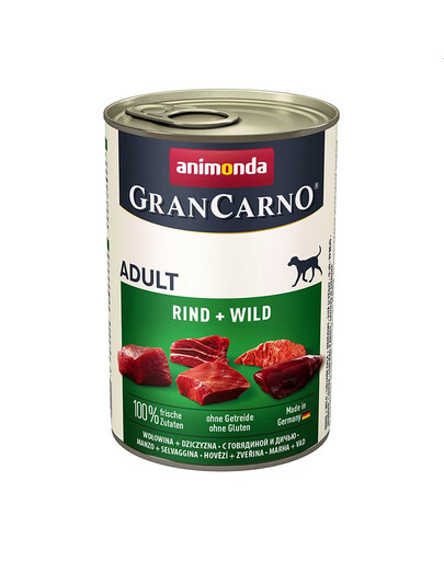 Animonda Grancarno Adult 400g konservi ar liellopu gaļu un brieža gaļu